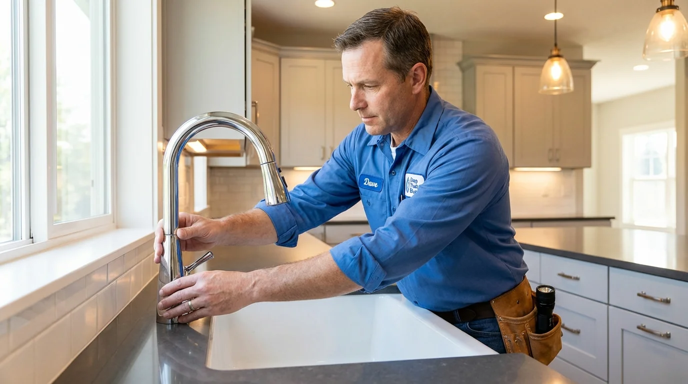 Kitchen faucet installation by Johns Plumbing LLC in Williston