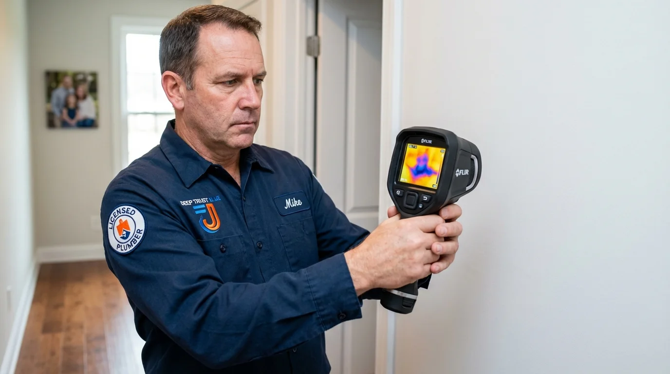 Thermal imaging leak detection by Johns Plumbing LLC in Williston